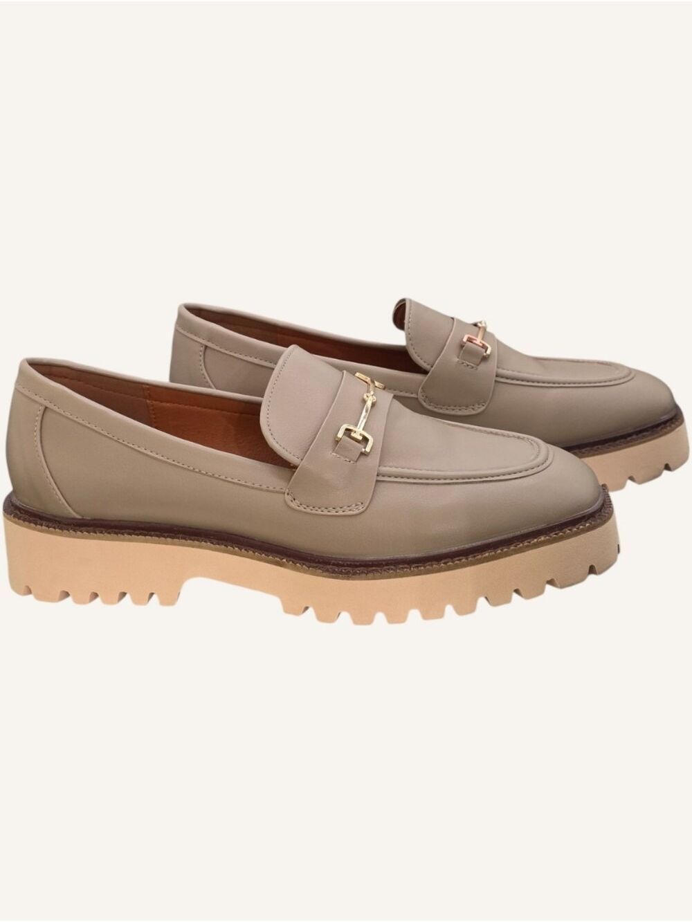CCOCCI Megan Taupe Horsebit Lug Sole Loafers Size 10 NWOB - Picture 2 of 10